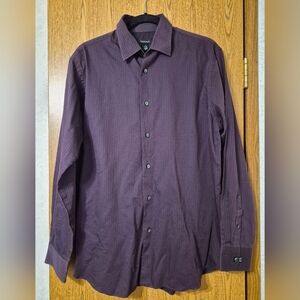 Van Heusen Dark Purple Dress Shirt Medium 15-15 1/2